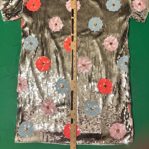 NWT!! Blue B!! Sequin Multi Flower T Shirt Mini Dress, Sizes: S, M & L - Picture 13 of 15